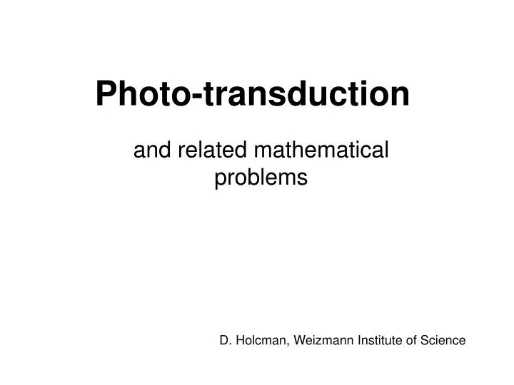 photo transduction