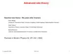 Advanced rate theory - slide 1