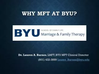 Why MFT at BYU?