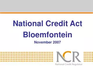 National Credit Act
