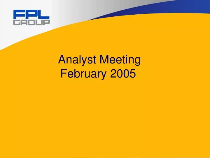 analyst meeting february 2005