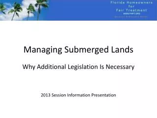 Managing Submerged Lands