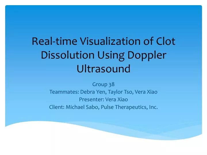 real time visualization of clot dissolution using doppler ultrasound