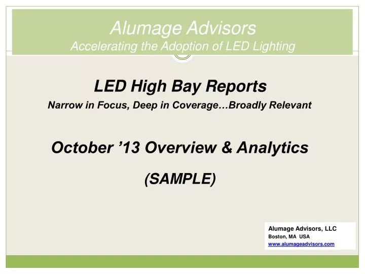 alumage advisors accelerating the adoption of led lighting