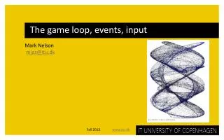 The game loop, events, input