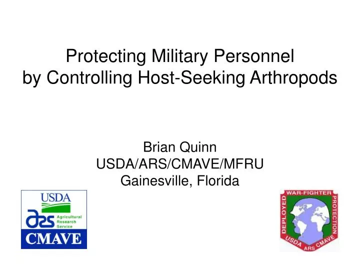 protecting military personnel by controlling host seeking arthropods