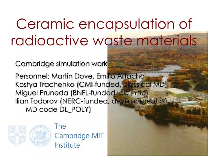 ceramic encapsulation of radioactive waste materials