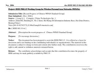 Project: IEEE P802.15 Working Group for Wireless Personal Area Networks (WPANs)