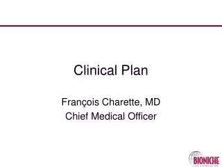 Clinical Plan