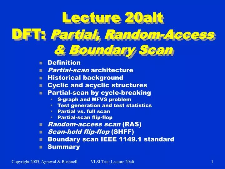 lecture 20alt dft partial random access boundary scan
