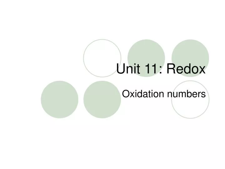 unit 11 redox