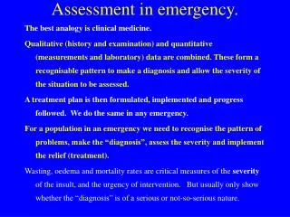 Assessment in emergency.