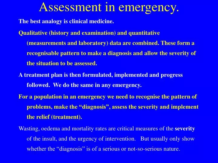 assessment in emergency