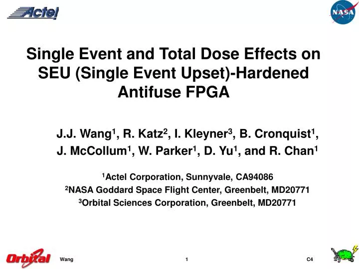 single event and total dose effects on seu single event upset hardened antifuse fpga