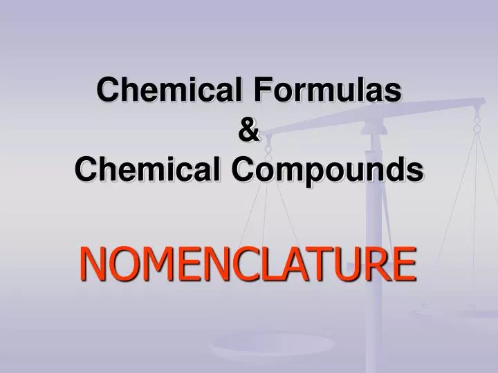 chemical formulas chemical compounds