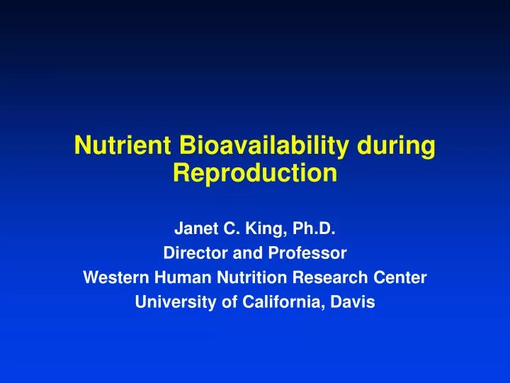 nutrient bioavailability during reproduction