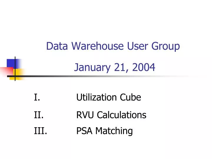 data warehouse user group