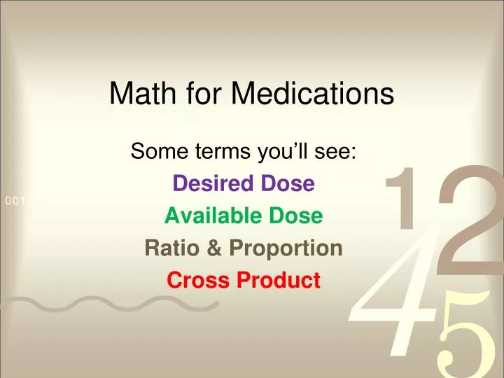 math for medications