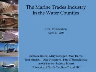 The Marine Trades Industry in the Water Counties