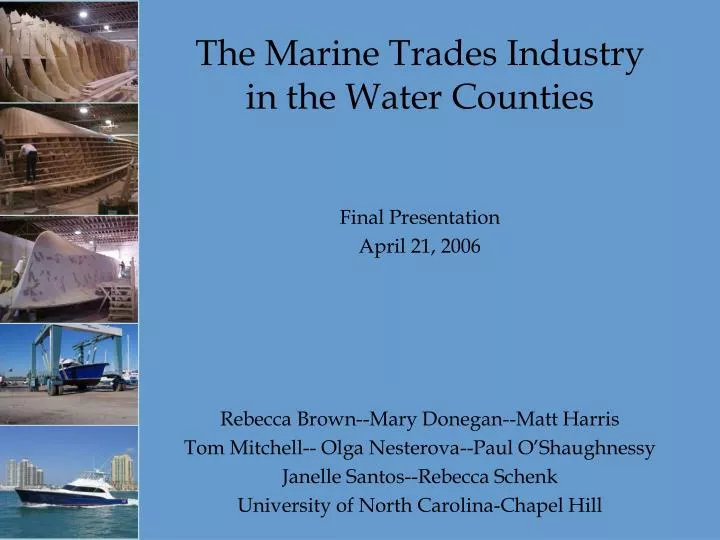 the marine trades industry in the water counties