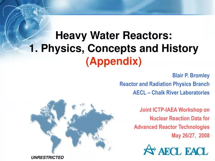 heavy water reactors 1 physics concepts and history appendix