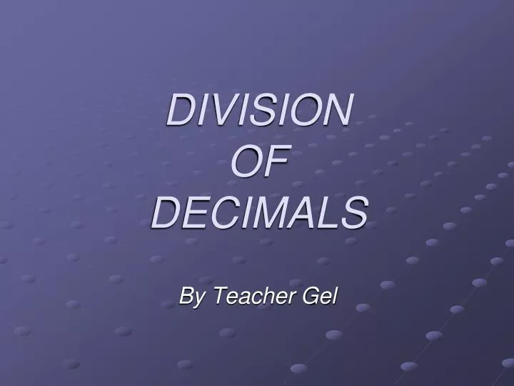 division of decimals
