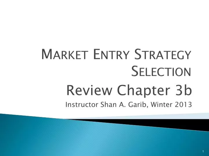 market entry strategy selection