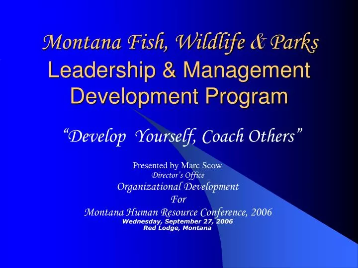 montana fish wildlife parks leadership management development program