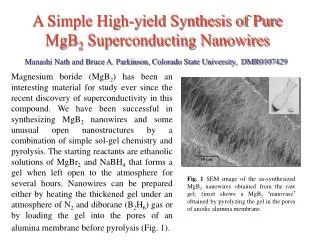 A Simple High-yield Synthesis of Pure MgB 2 Superconducting Nanowires