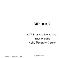 SIP in 3G
