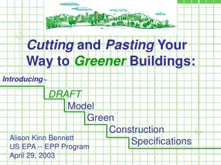 Cutting and Pasting Your Way to Greener Buildings: