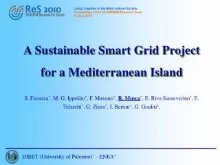 A Sustainable Smart Grid Project for a Mediterranean Island