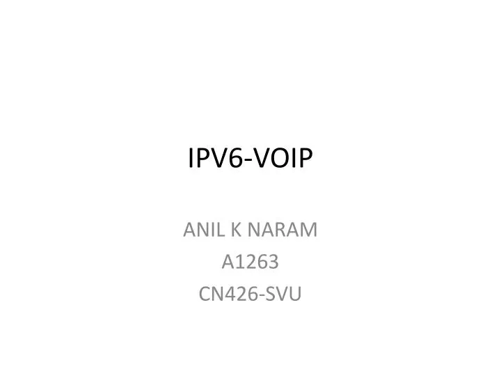 ipv6 voip