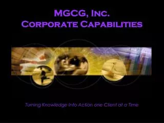 MGCG, Inc. Corporate Capabilities