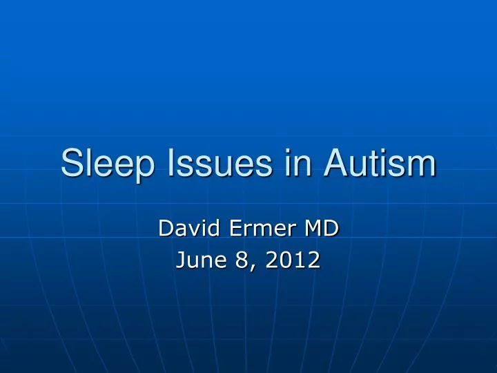 sleep issues in autism