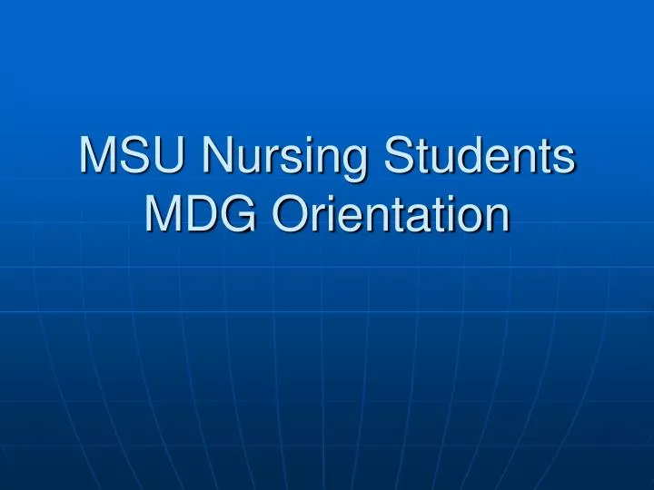 msu nursing students mdg orientation
