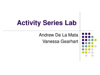 Activity Series Lab