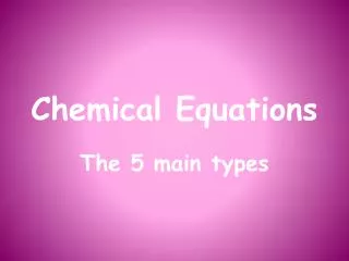 chemical equations