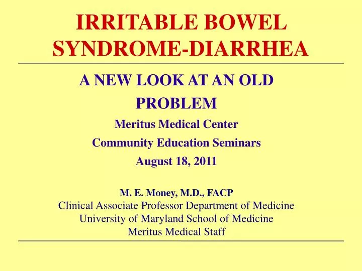irritable bowel syndrome diarrhea