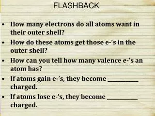 How many electrons do all atoms want in their outer shell?