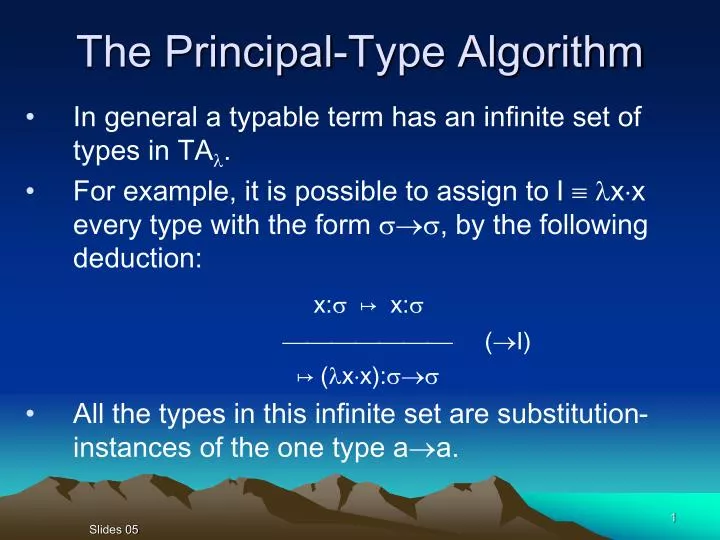 the principal type algorithm