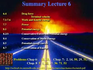 Summary Lecture 6