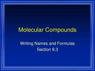 Molecular Compounds