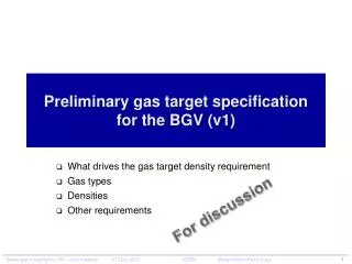 Preliminary gas target specification for the BGV (v1)