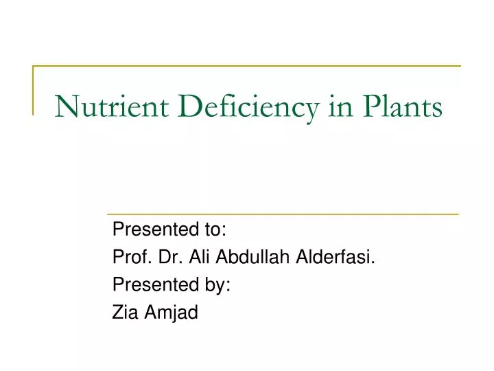 nutrient deficiency in plants