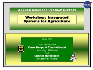 Workshop: Integrated Systems for Agriculture