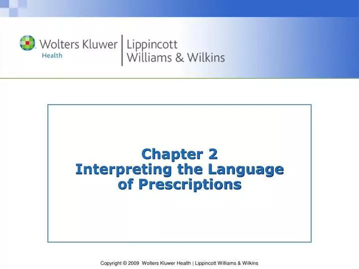 chapter 2 interpreting the language of prescriptions