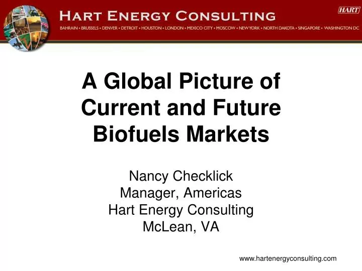 a global picture of current and future biofuels markets