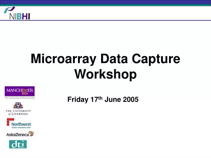 microarray data capture workshop