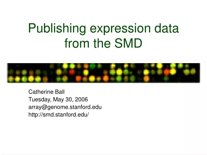 publishing expression data from the smd
